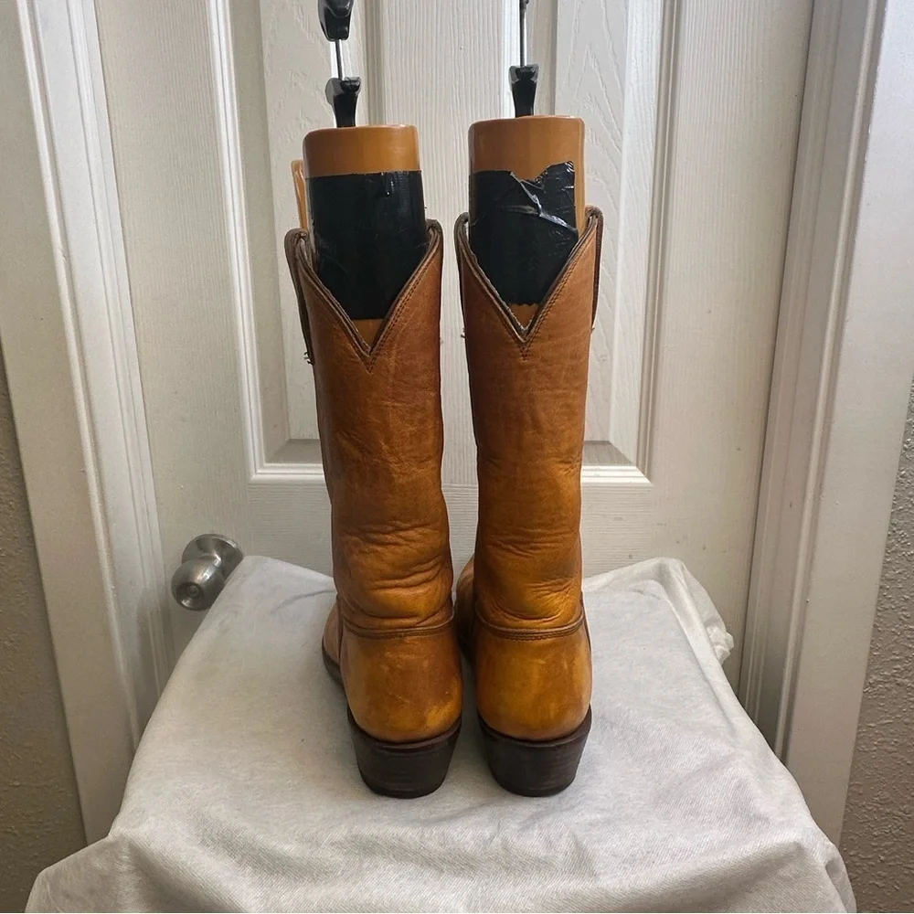 Vintage 1977 Stewart Boot Co. Handmade SOFT Leather Cowboy Boots Men's size 9 D